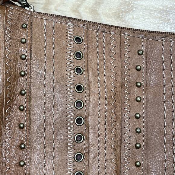 Vintage Y2K Fossil Hobo Handbag Brown Leather Purse Shoulder Bag Western - Picture 4 of 10